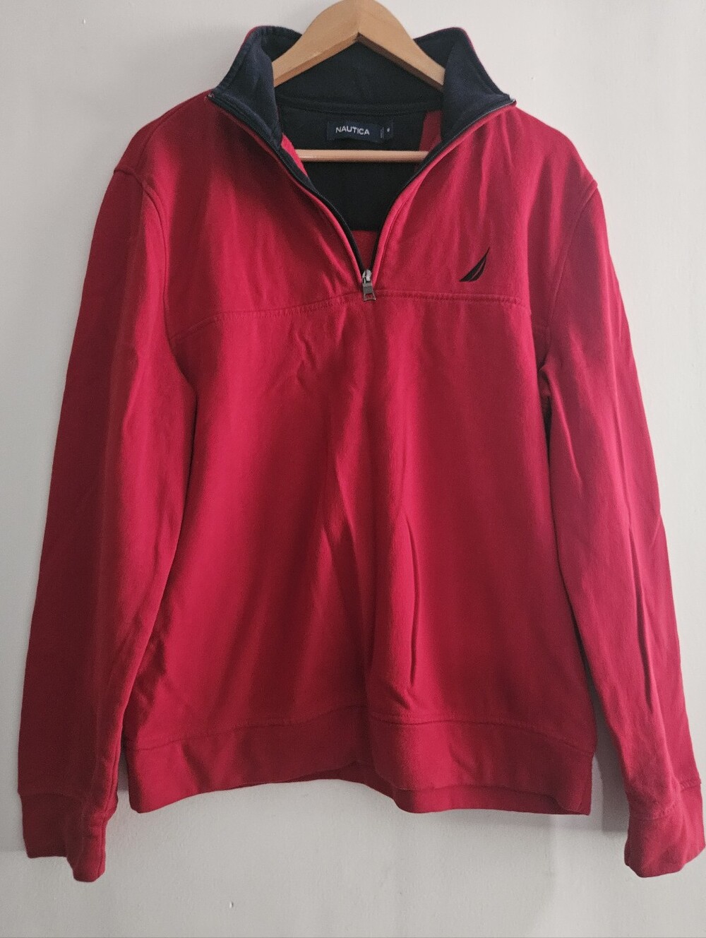 Nautica Men's Red Half-Zip Pullover Medium